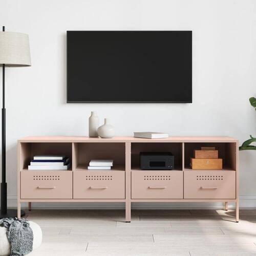 Tv-borde 2 stk. 68x39x50,5 cm stål lyserød