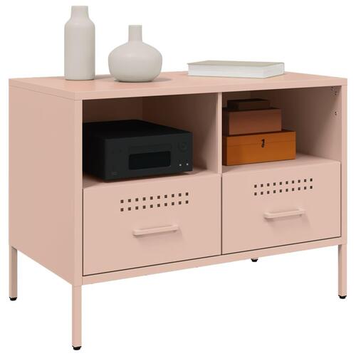 Tv-borde 2 stk. 68x39x50,5 cm stål lyserød