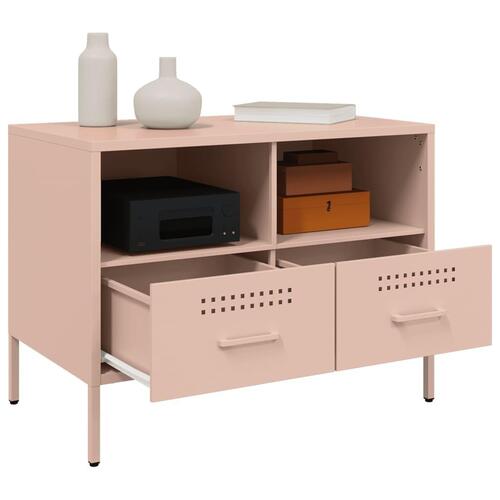 Tv-borde 2 stk. 68x39x50,5 cm stål lyserød