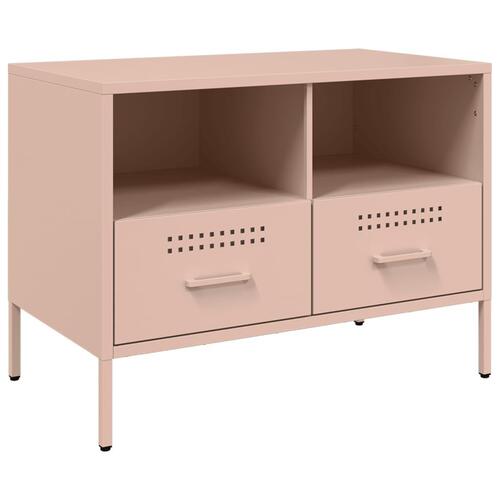 Tv-borde 2 stk. 68x39x50,5 cm stål lyserød