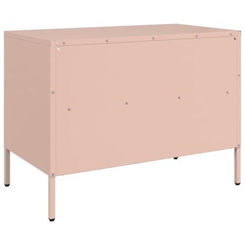 Tv-borde 2 stk. 68x39x50,5 cm stål lyserød