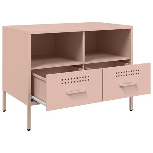 Tv-borde 2 stk. 68x39x50,5 cm stål lyserød