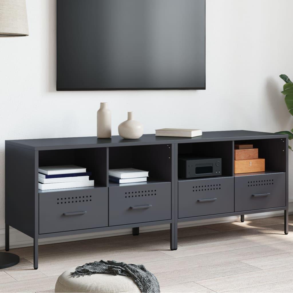Tv-borde 2 stk. 68x39x50,5 cm stål antracitgrå