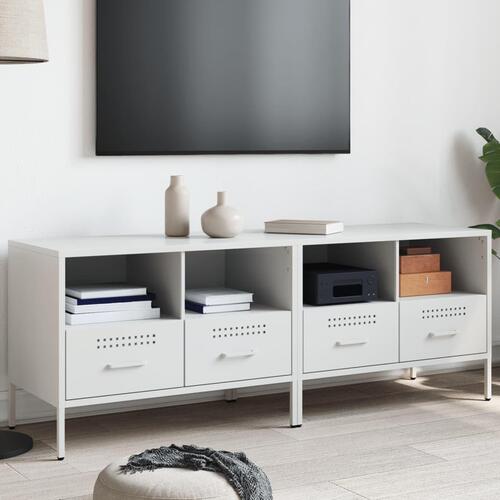 Tv-borde 2 stk. 68x39x50,5 cm stål hvid