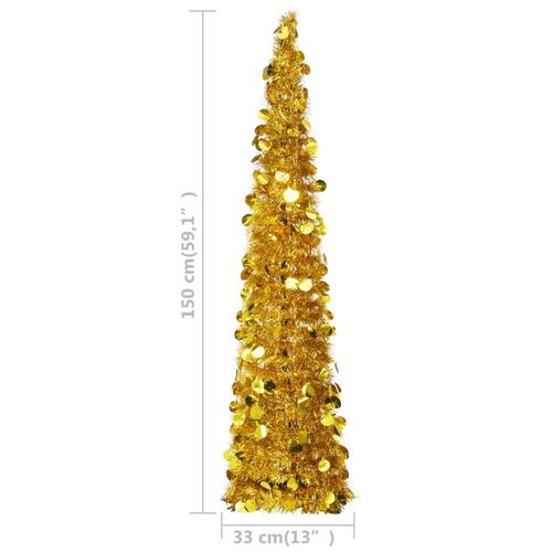 Kunstigt pop op-juletræ 150 cm PET guldfarvet