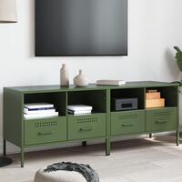 Tv-borde 2 stk. 68x39x50,5 cm stål olivengrøn