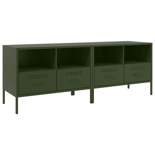 Tv-borde 2 stk. 68x39x50,5 cm stål olivengrøn
