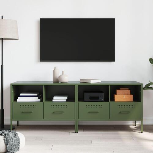Tv-borde 2 stk. 68x39x50,5 cm stål olivengrøn
