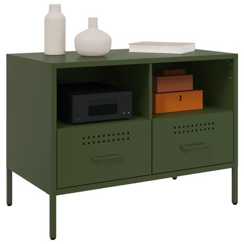 Tv-borde 2 stk. 68x39x50,5 cm stål olivengrøn