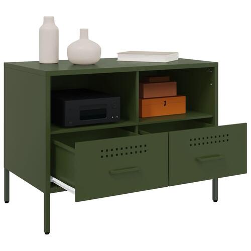 Tv-borde 2 stk. 68x39x50,5 cm stål olivengrøn
