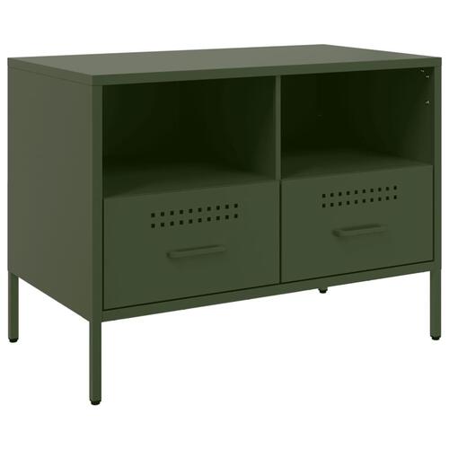 Tv-borde 2 stk. 68x39x50,5 cm stål olivengrøn