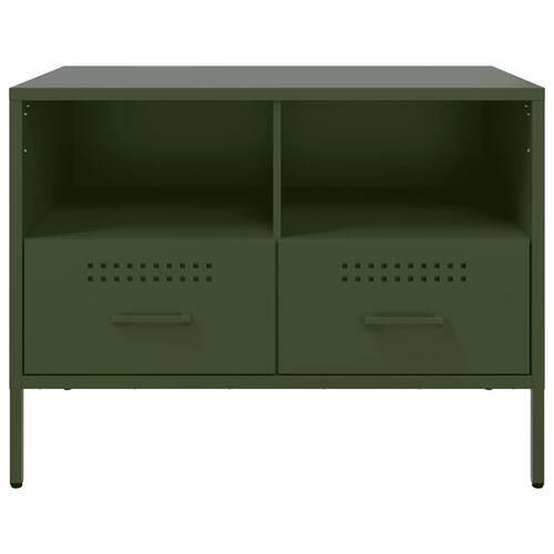 Tv-borde 2 stk. 68x39x50,5 cm stål olivengrøn