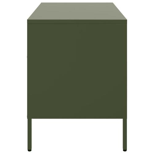 Tv-borde 2 stk. 68x39x50,5 cm stål olivengrøn