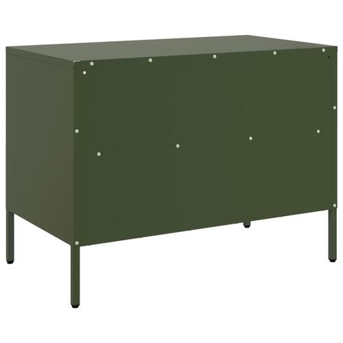 Tv-borde 2 stk. 68x39x50,5 cm stål olivengrøn