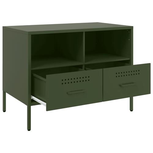 Tv-borde 2 stk. 68x39x50,5 cm stål olivengrøn