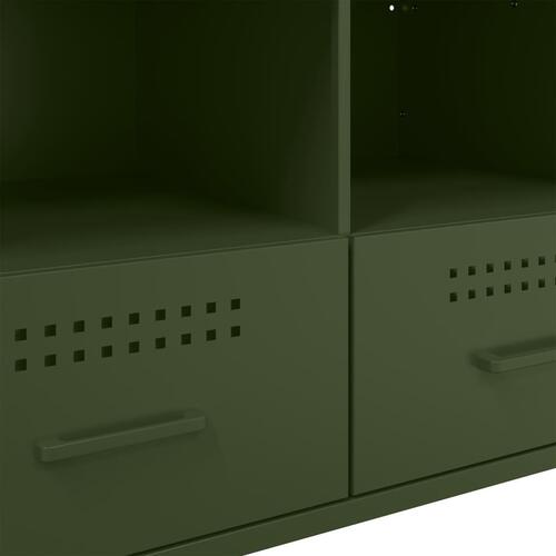 Tv-borde 2 stk. 68x39x50,5 cm stål olivengrøn