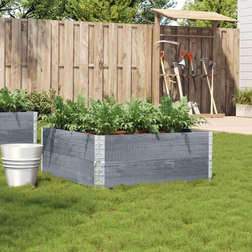 Plantekasse 100x100 cm massivt fyrretræ grå