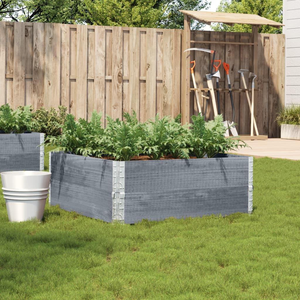 Plantekasse 100x100 cm massivt fyrretræ grå