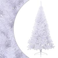 Kunstigt halvt juletræ med juletræsfod 210 cm PVC hvid