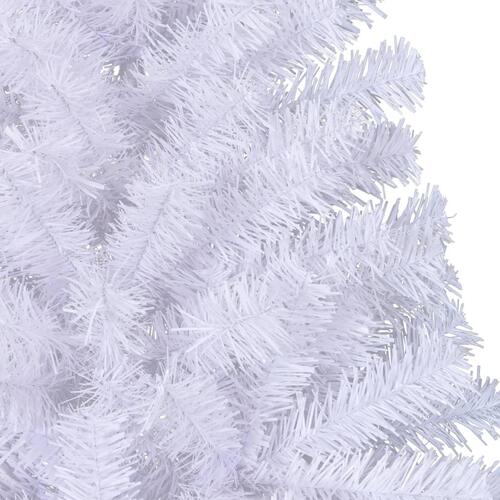 Kunstigt halvt juletræ med juletræsfod 210 cm PVC hvid
