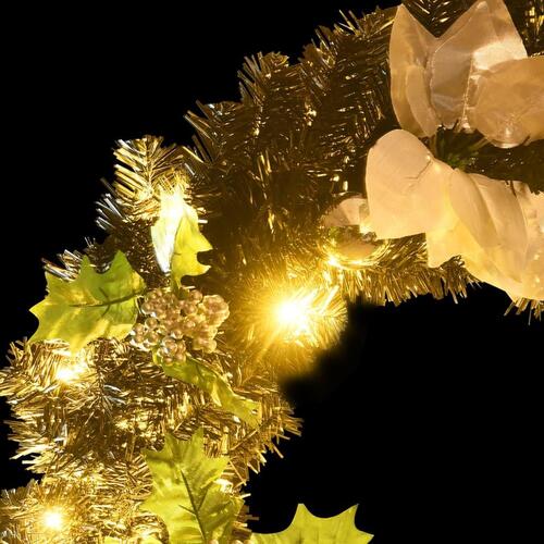 Julekrans med LED-lys 60 cm PVC sort