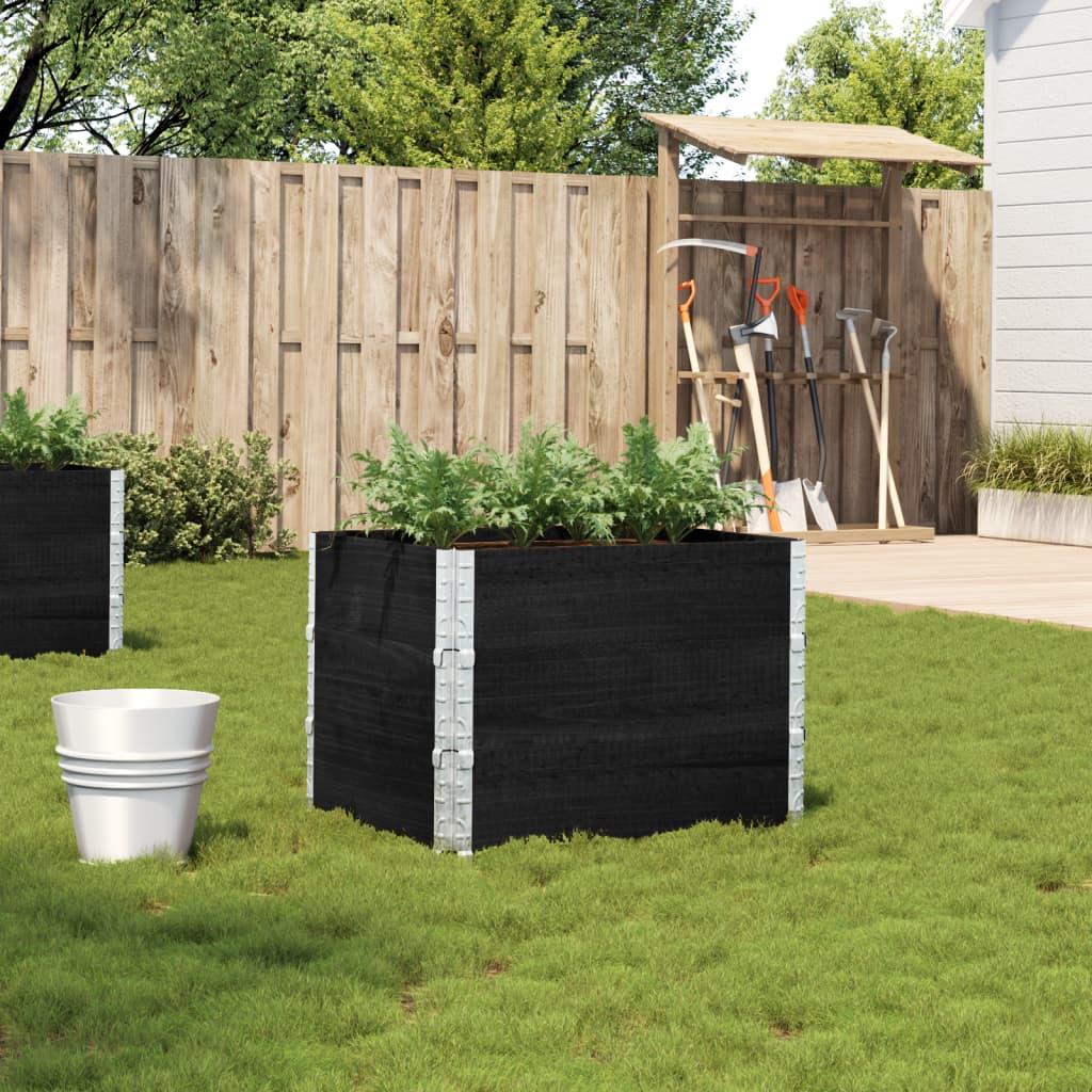 Plantekasse 80x60 cm massivt fyrretræ sort