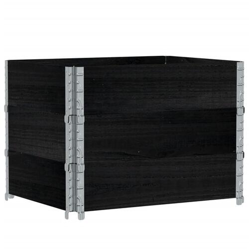 Plantekasse 80x60 cm massivt fyrretræ sort