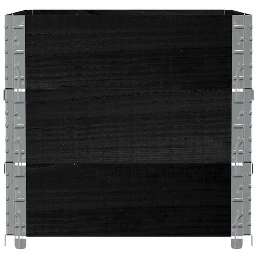 Plantekasse 80x60 cm massivt fyrretræ sort