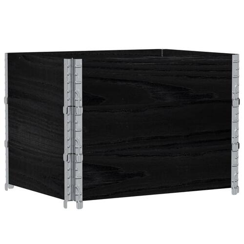 Plantekasse 80x60 cm massivt fyrretræ sort