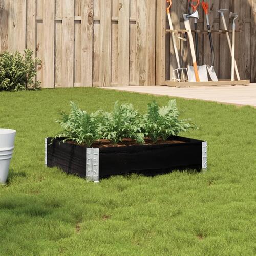 Plantekasse 80x60 cm massivt fyrretræ sort