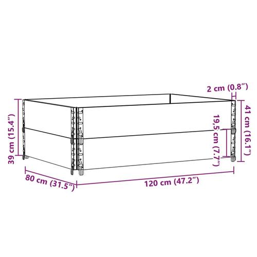 Plantekasse 120x80 cm massivt fyrretræ sort