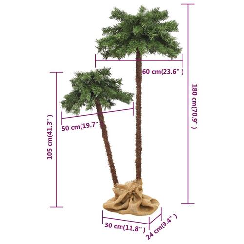 Juletræ med LED-lys 105 cm og 180 cm