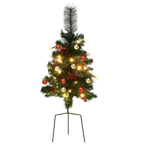 Kunstige juletræer med lys 2 stk. til havesti 76 cm PVC
