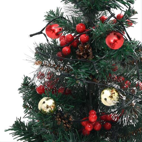 Kunstige juletræer med lys 2 stk. til havesti 76 cm PVC