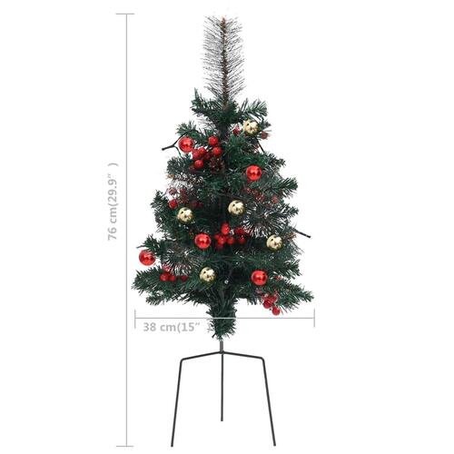 Kunstige juletræer med lys 2 stk. til havesti 76 cm PVC