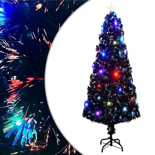 Juletræ med juletræsfod og lys 240 cm fiberoptisk