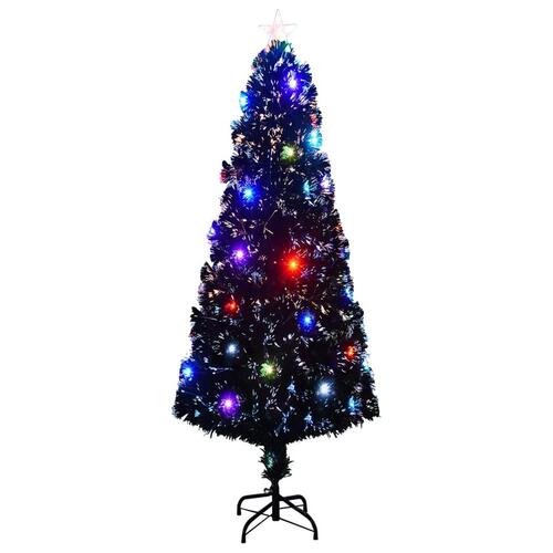 Juletræ med juletræsfod og lys 240 cm fiberoptisk