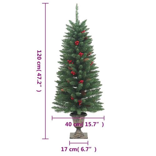 Kunstige juletræer 2 stk. 100 LED'er 120 cm grøn