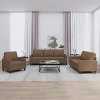 3 personers sofa med hynder stof brun