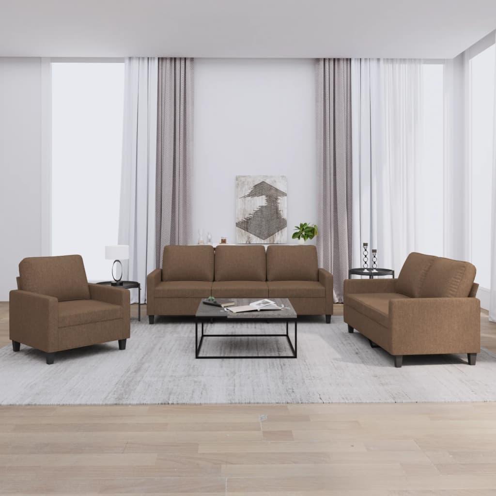 3 personers sofa med hynder stof brun