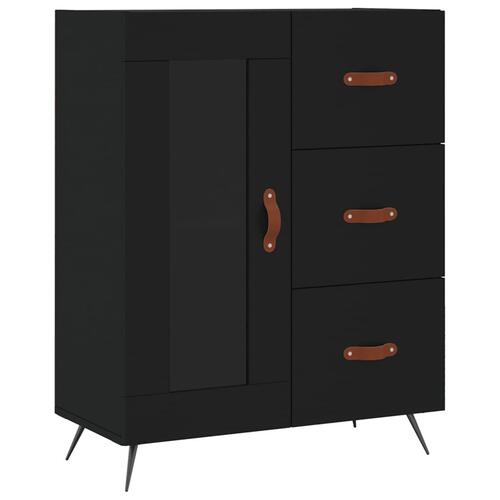 Højskab 69,5x34x180 cm konstrueret træ sort