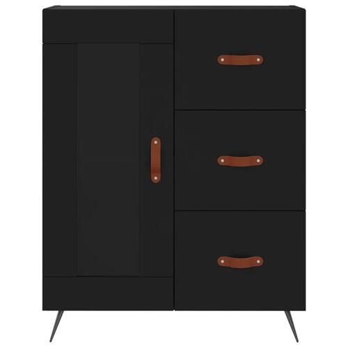 Højskab 69,5x34x180 cm konstrueret træ sort