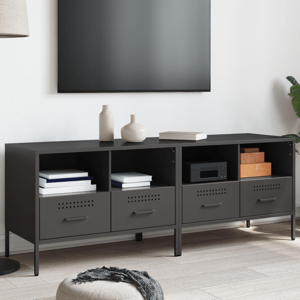 Tv-borde 2 stk. 68x39x50,5 cm stål sort
