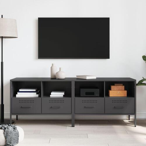 Tv-borde 2 stk. 68x39x50,5 cm stål sort