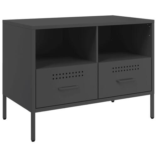 Tv-borde 2 stk. 68x39x50,5 cm koldvalset stål sort