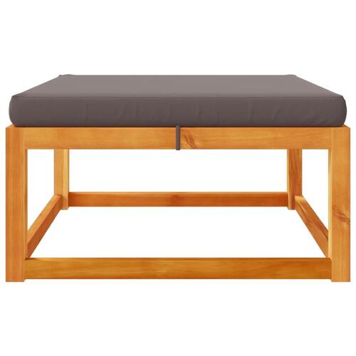 Haveskammel med hynde 65x65x29 cm massivt akacietræ