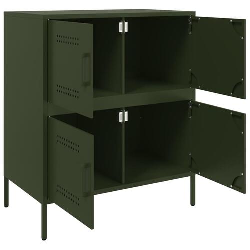Skab 68x39x79 cm stål olivengrøn