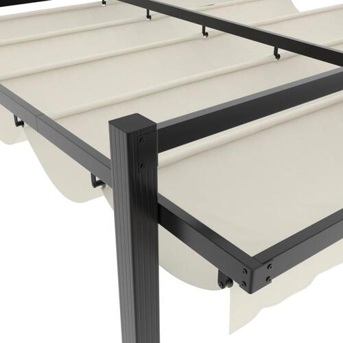 Pavillon med sammenrulleligt tag 3x3 cm aluminium cremefarvet