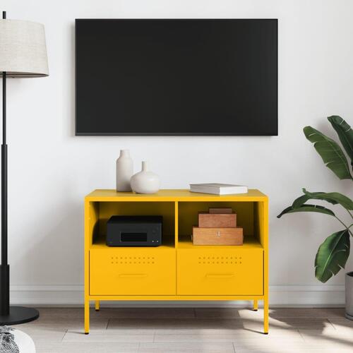 Tv-bord 68x39x50,5 cm stål sennepsgul