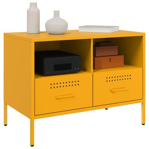 Tv-bord 68x39x50,5 cm stål sennepsgul